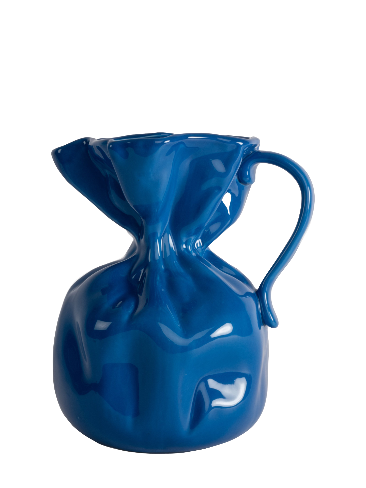 Crumple vase, white or blue