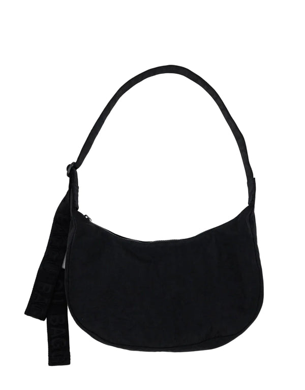 Baggu black shoulder bag on a light gray background