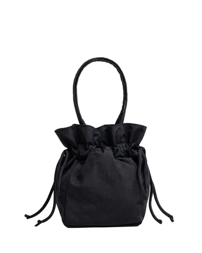 Nylon drawstring bag, black