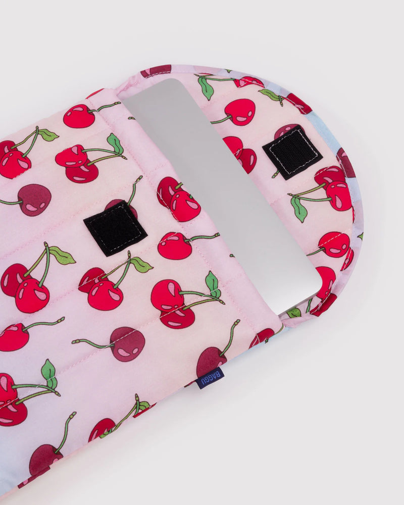 Puffy laptop sleeve 13"/14", cherries