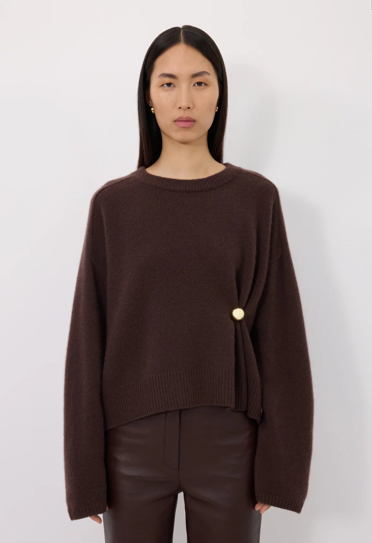 Bill draped sweater, Brown