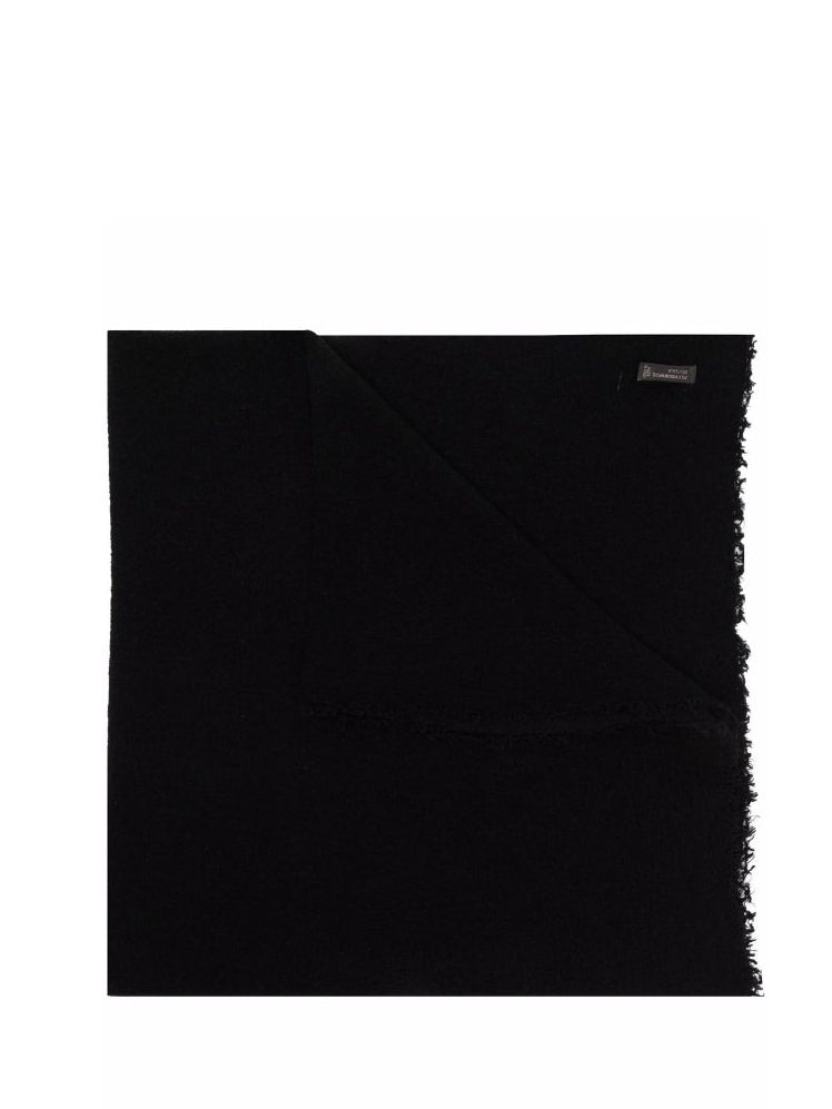 Tasselled-edge scarf, black