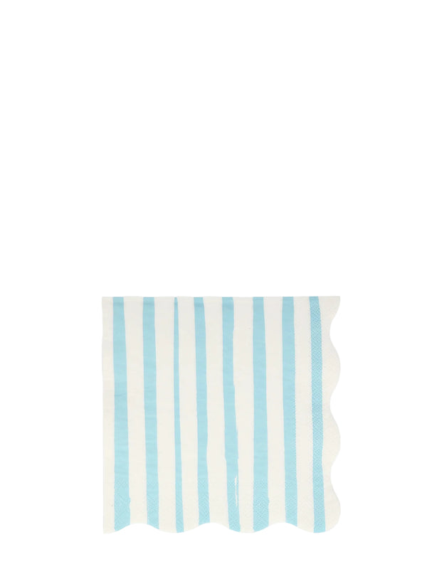 Stripe dinner napkins, blue