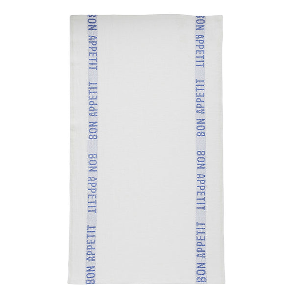 Tea Towel Bon Appetit, white & blue