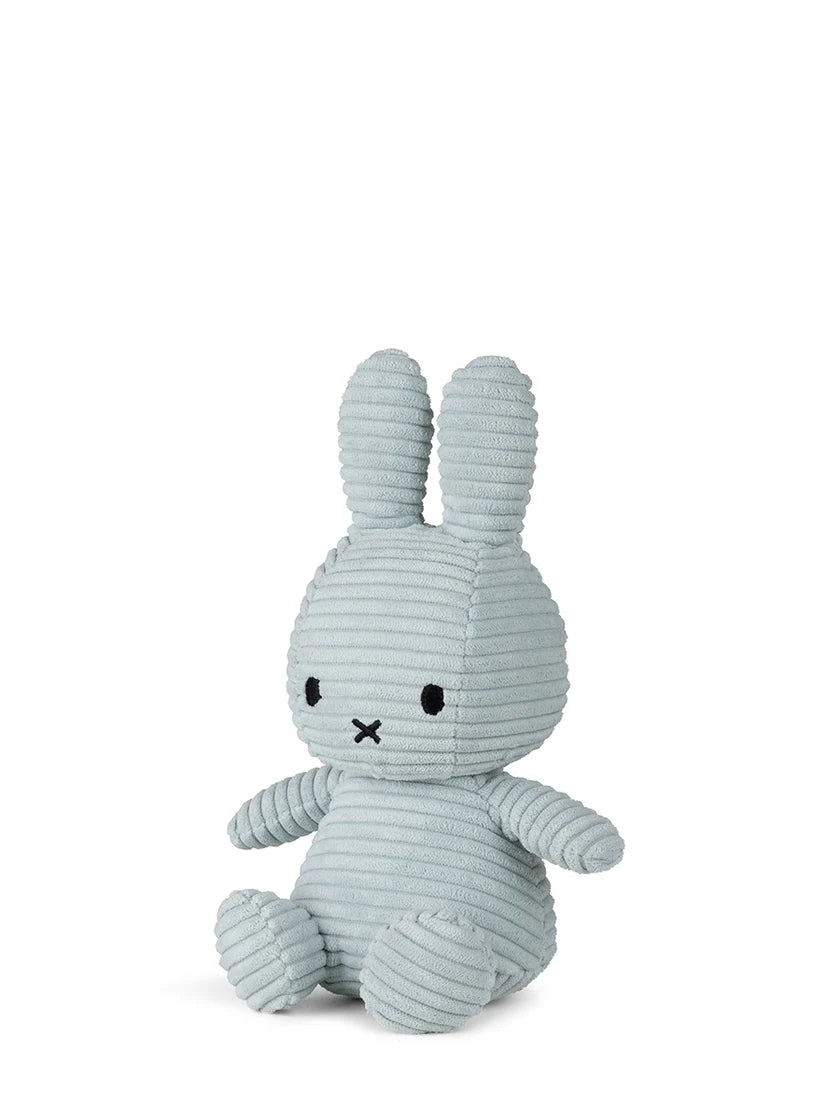 Light blue plush Miffy bunny toy on a white background
