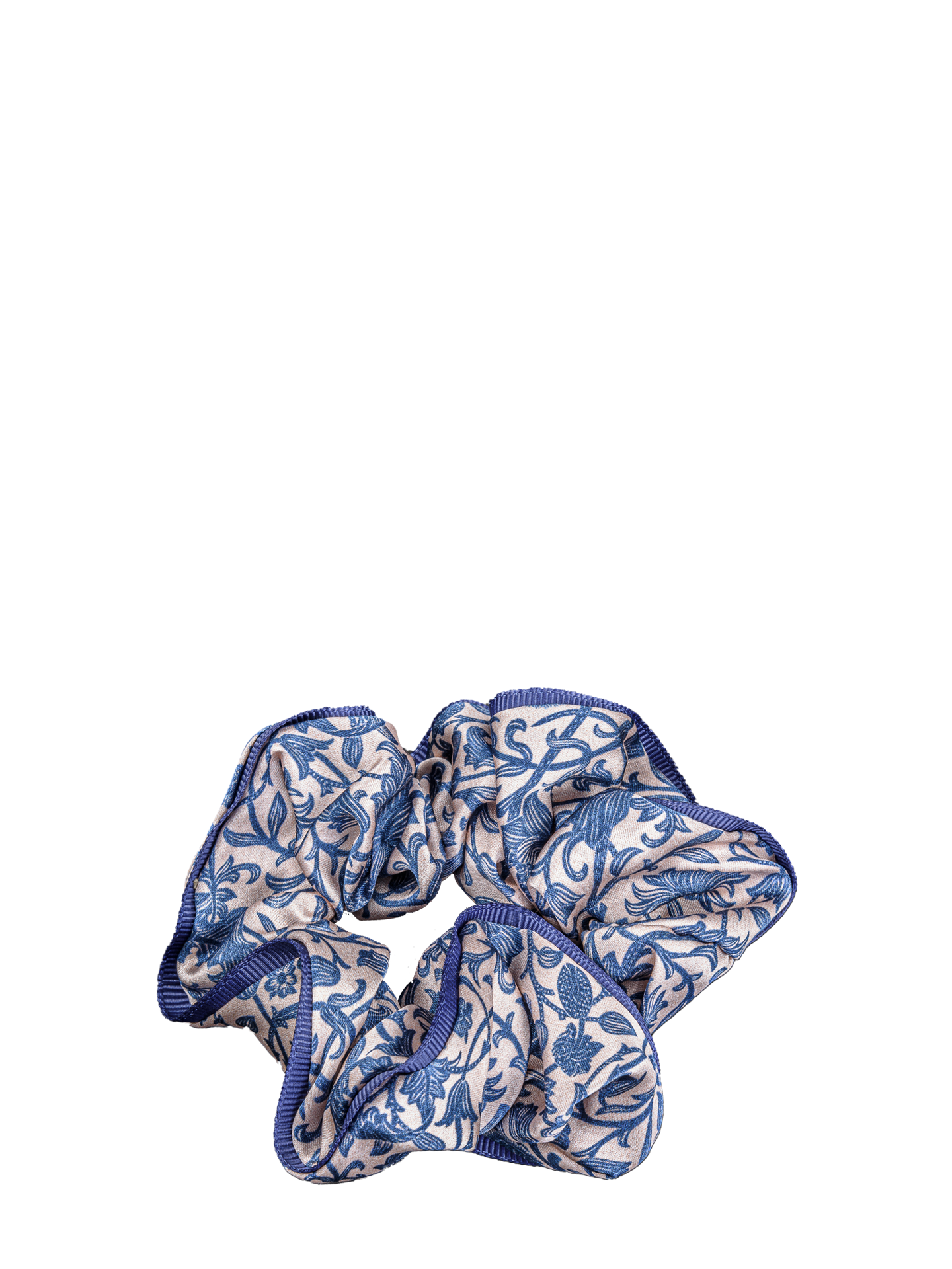 Silk Hair Scrunchie, blue Liberty print