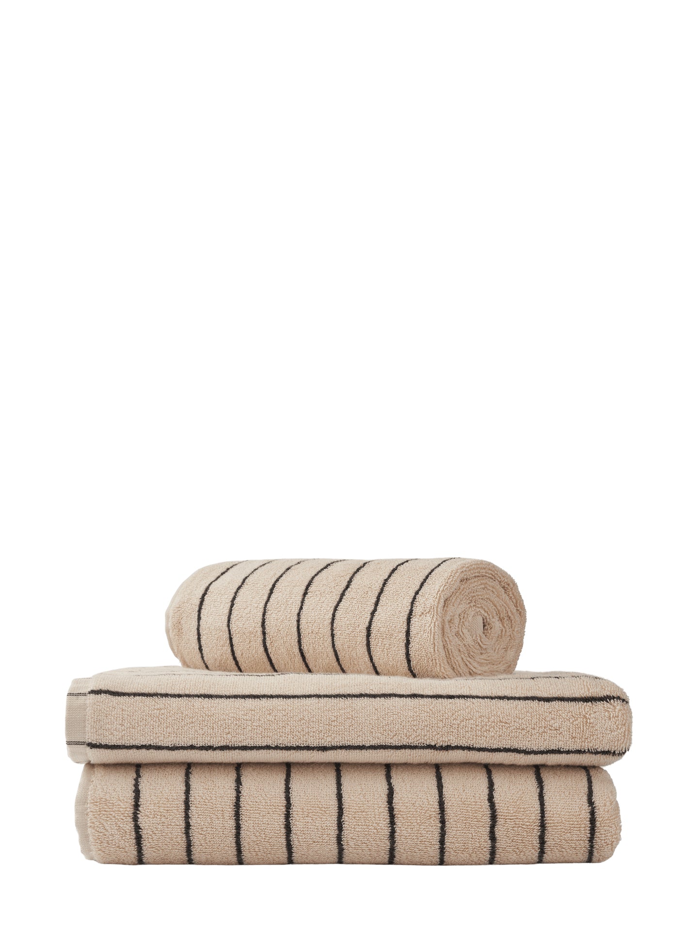 Naram guest towel, creme with thin stripe
