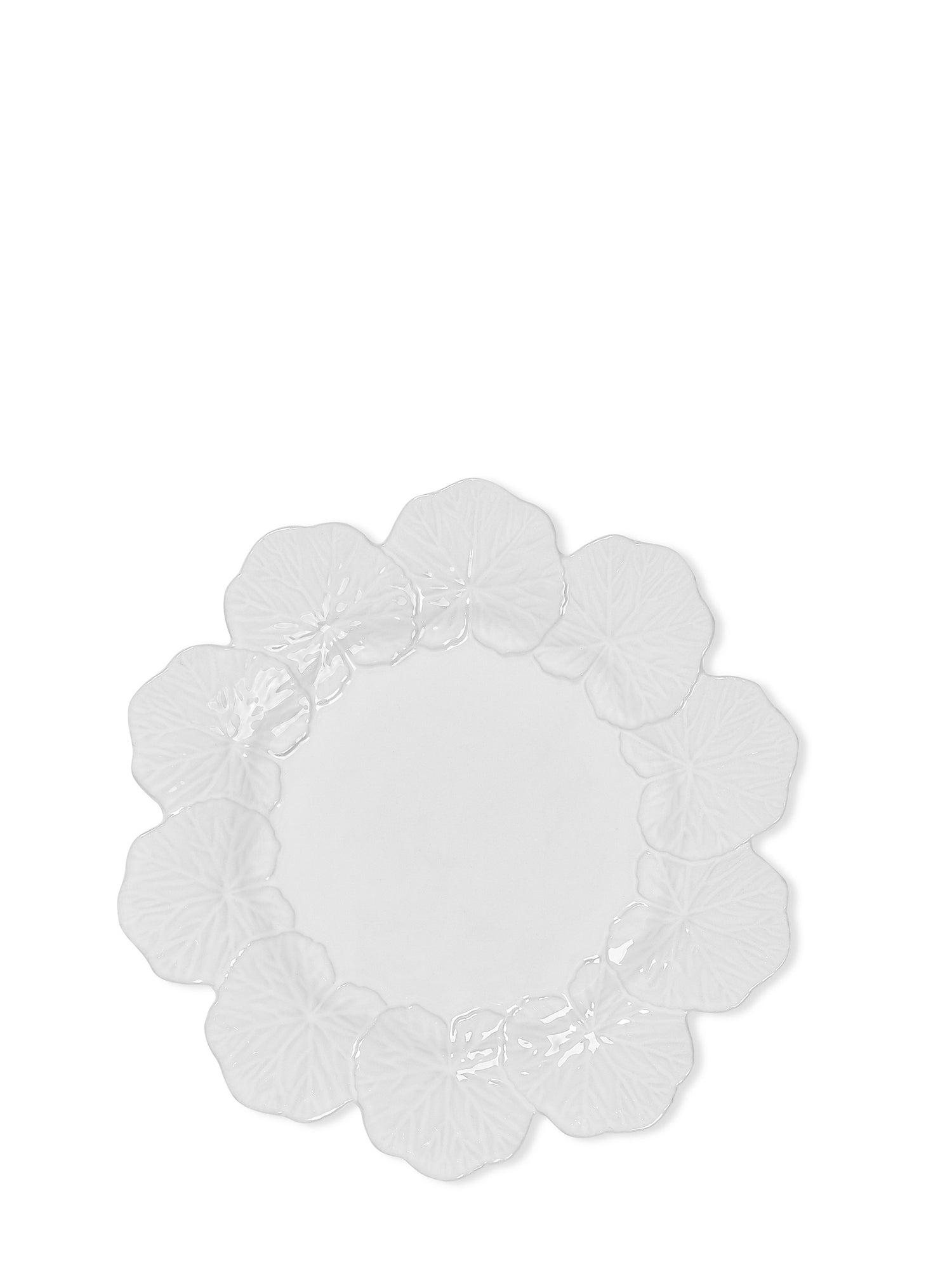 Dinner Plate, White - Geranium