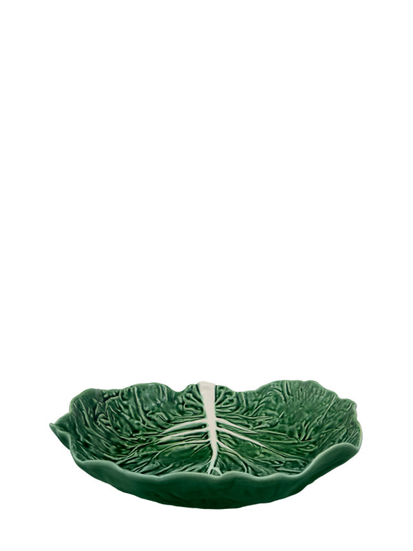 Large Cabbage serving plate (32,5cm), green
