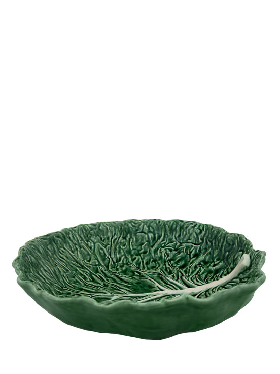 Large Cabbage serving plate (40cm), green