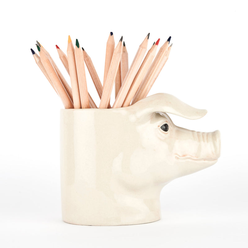 British lop pig pencil pot