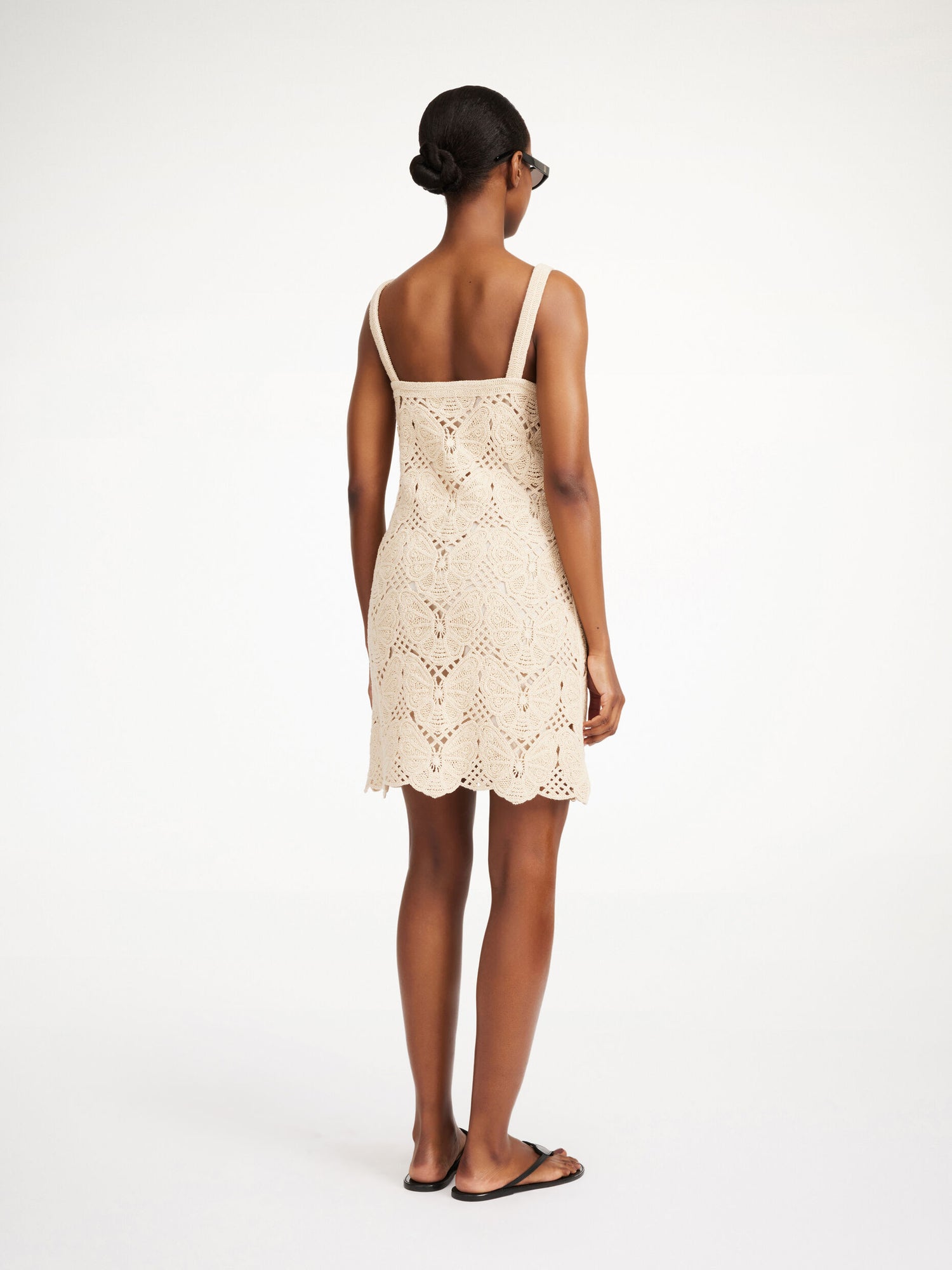 FALLA butterfly crochet dress, oyester gray