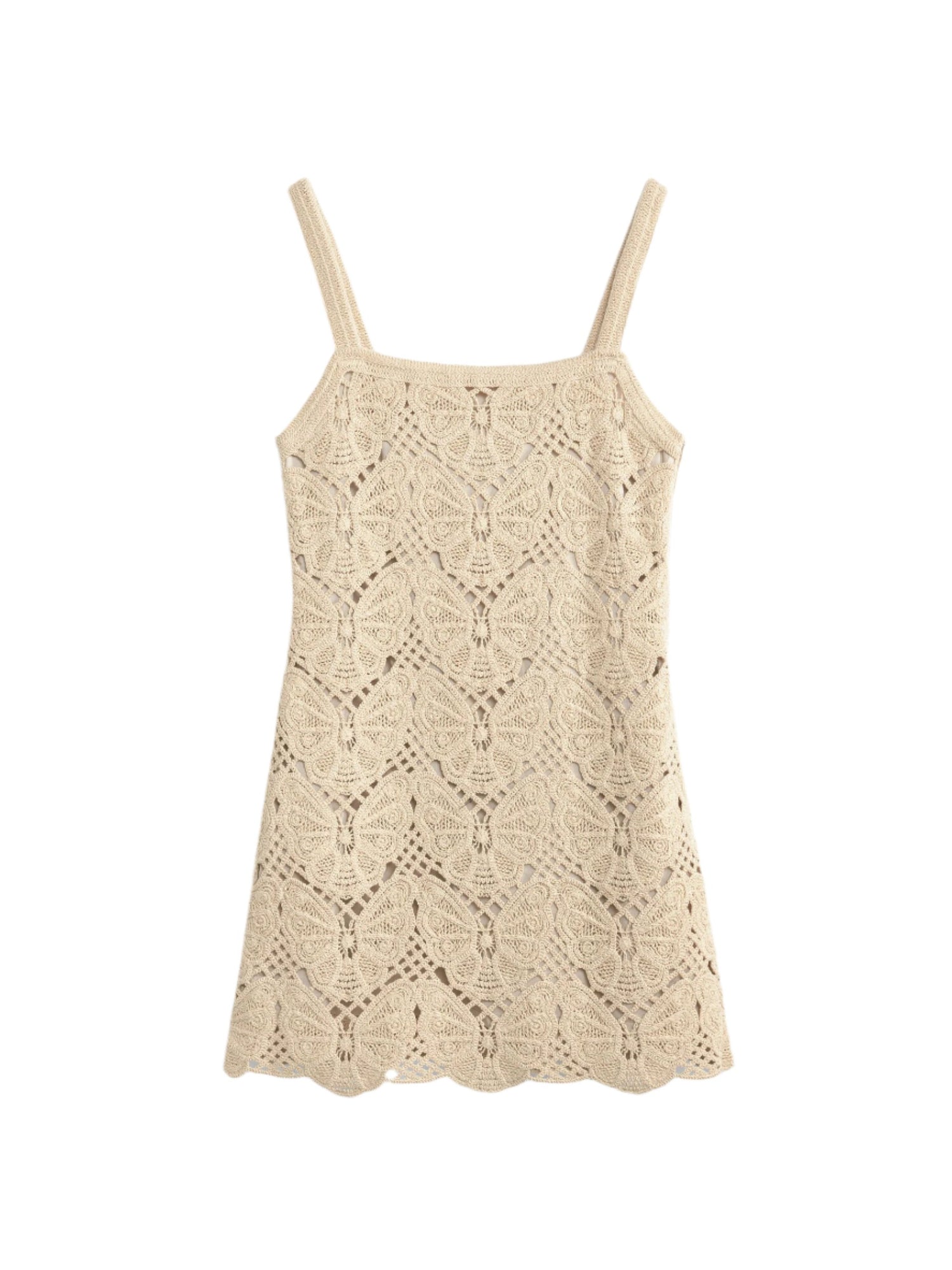 FALLA butterfly crochet dress, oyester gray