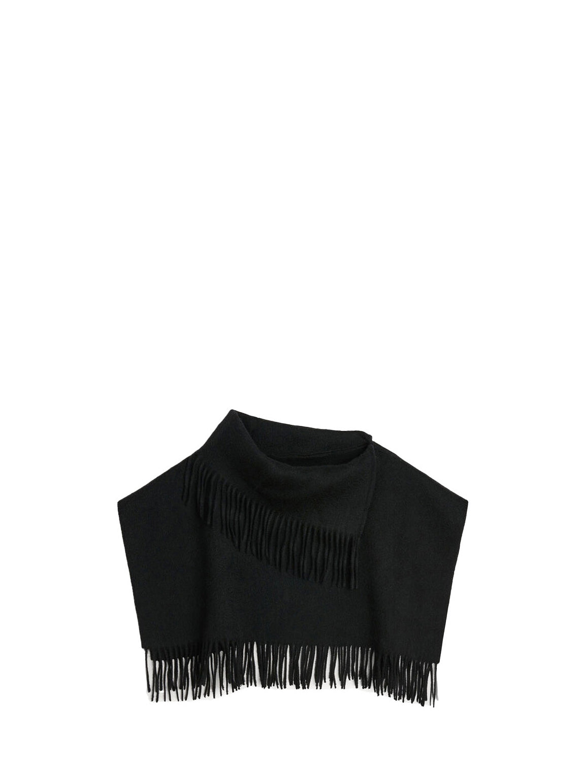 Turtla wool fringe bib, black