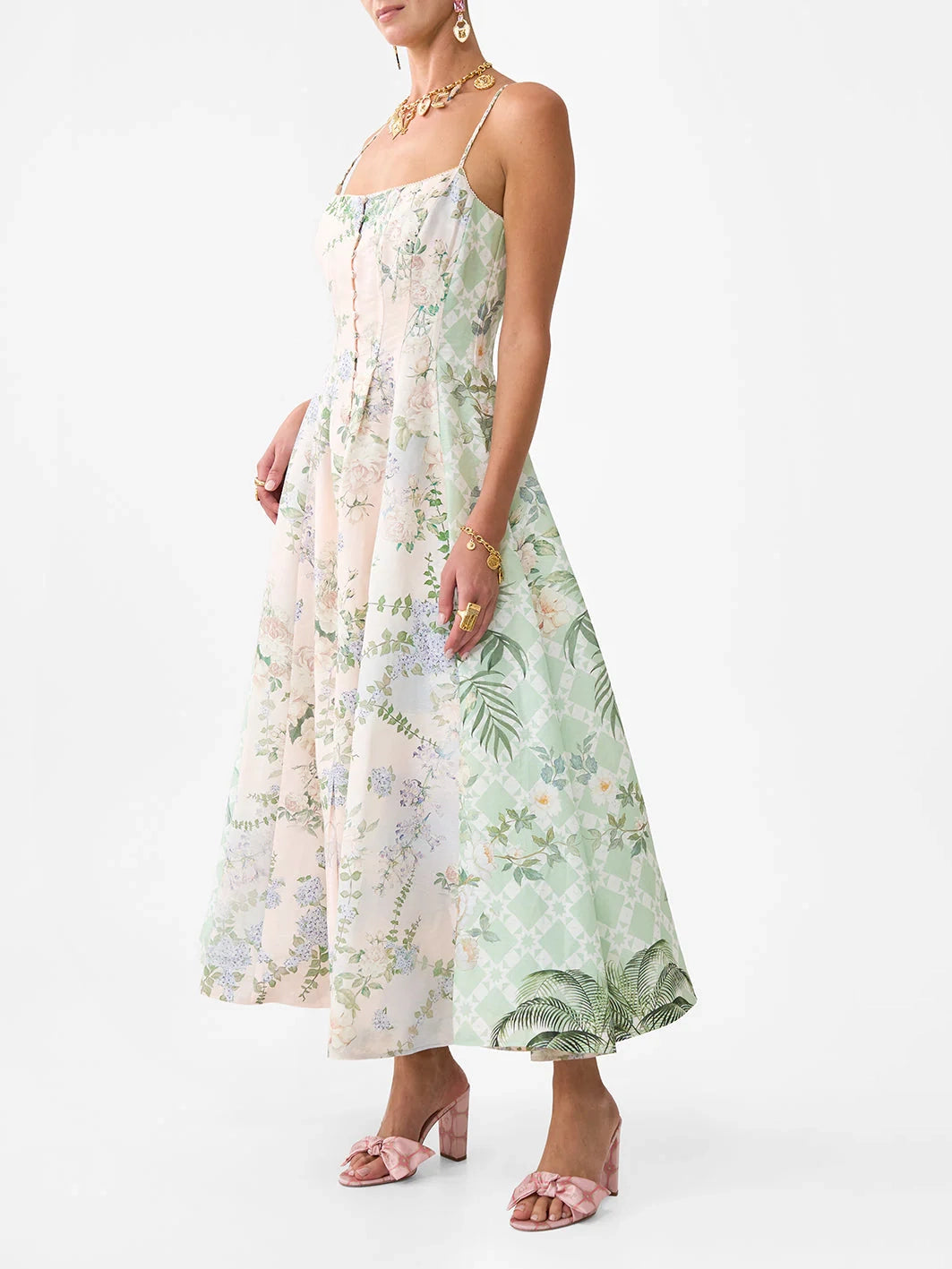 Corset dress with long flared skirt, palacio playground