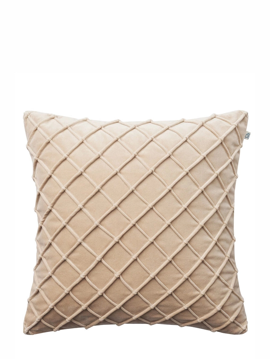 Deva Velvet Cushion Cover (50x50cm), Tan