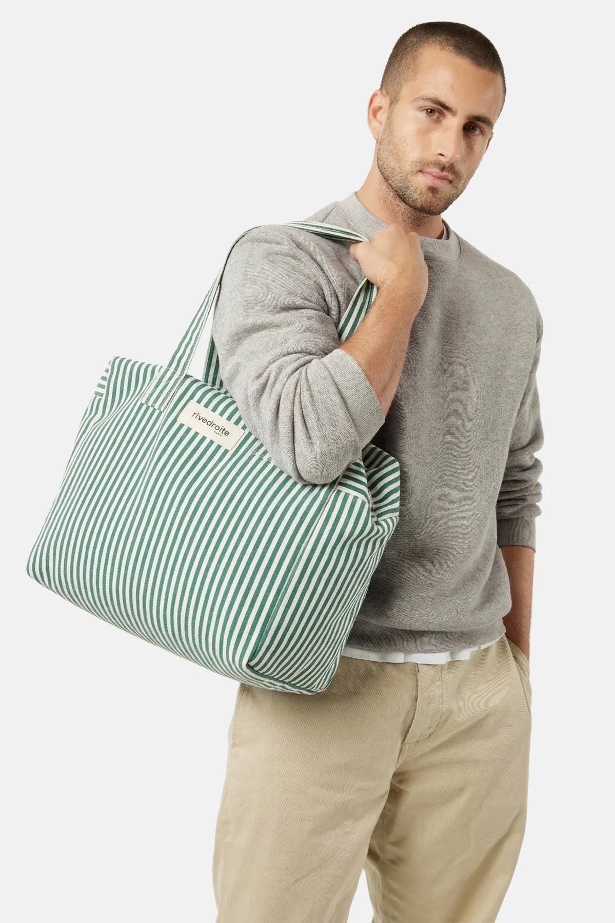 Celestins 24-hour bag, green striped
