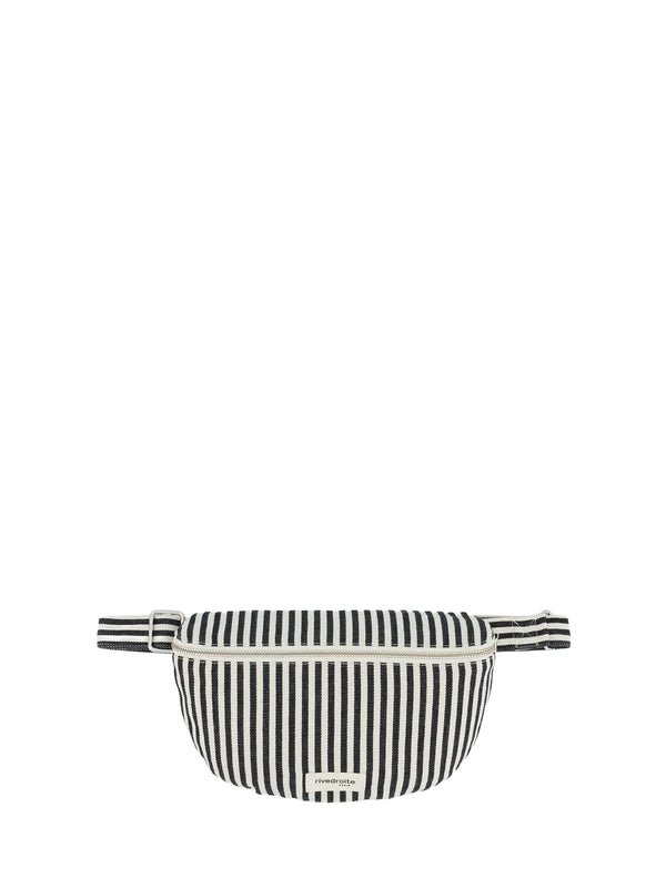 Custine striped waist bag, black/white
