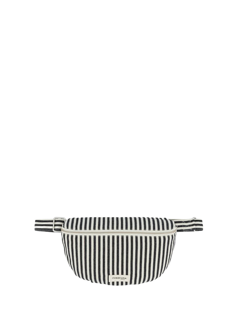 Custine striped waist bag, black/white