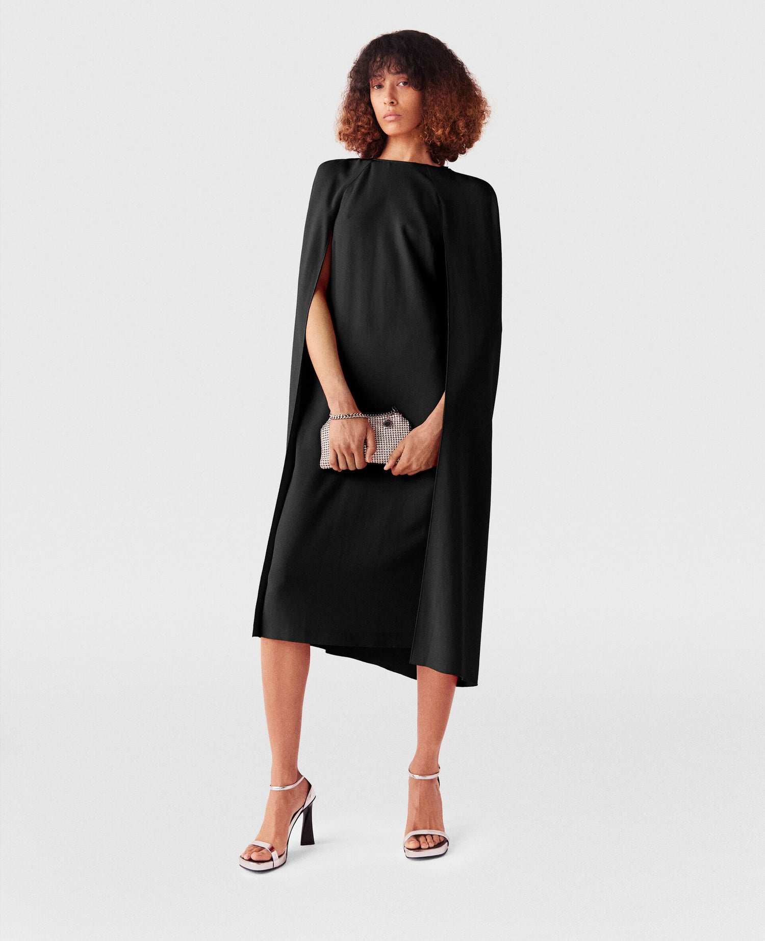 Cape dress, black