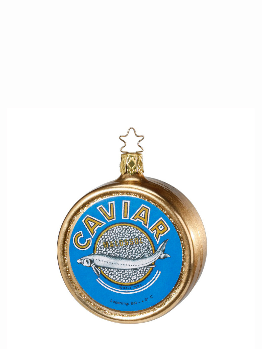 Caviar glass ornament, blue (8,5 cm)