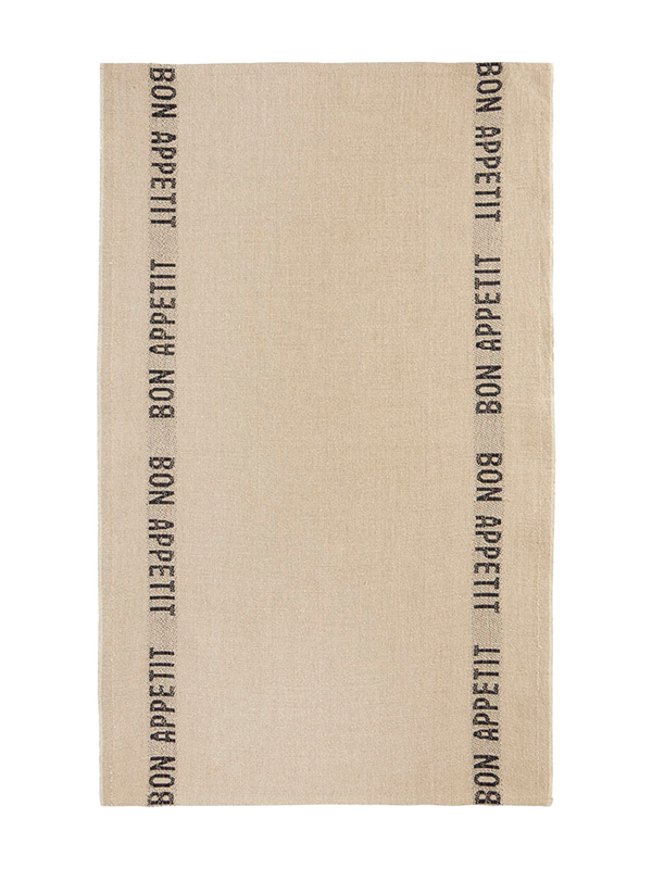 Tea Towel Bon Appetit, linen & black