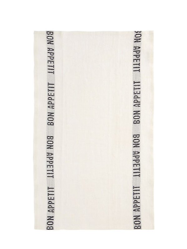 Tea Towel Bon Appetit, white & black