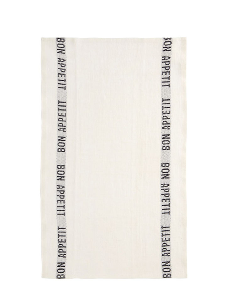 Tea Towel Bon Appetit, white & black