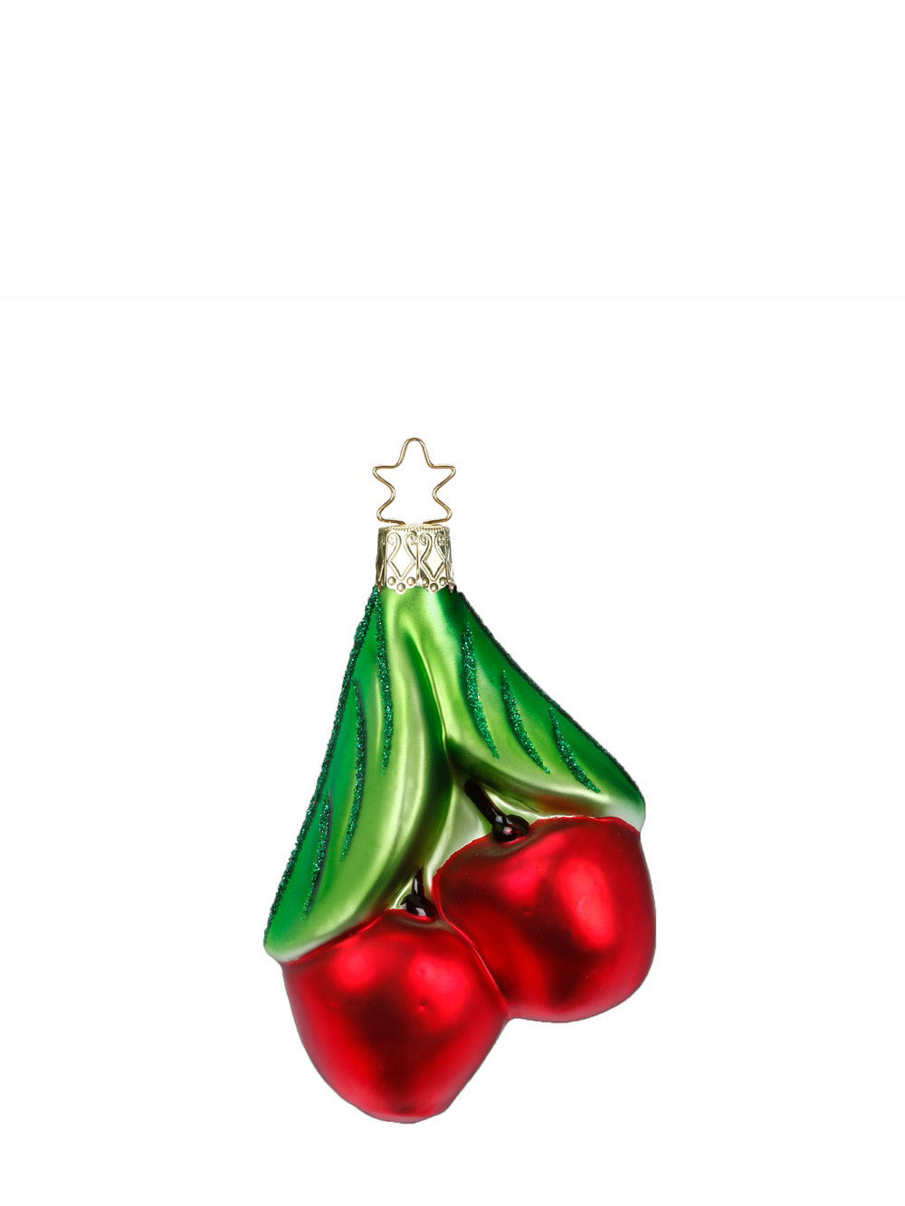 Cherries glass ornament, red/green (8,50 cm)