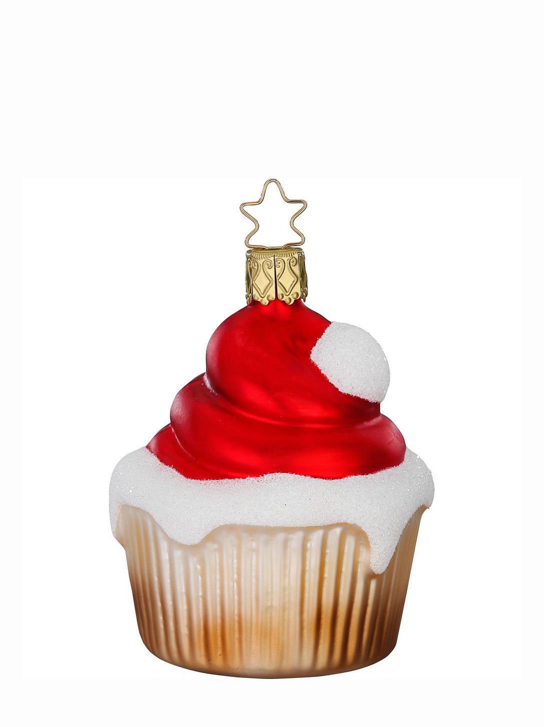 Christmas Cupcake glass ornament, red (8cm)