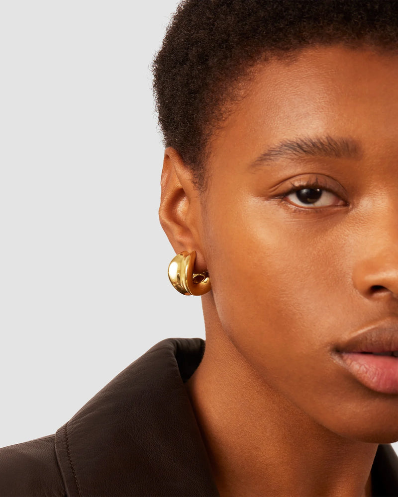 Chunky doune hoop earrings, gold