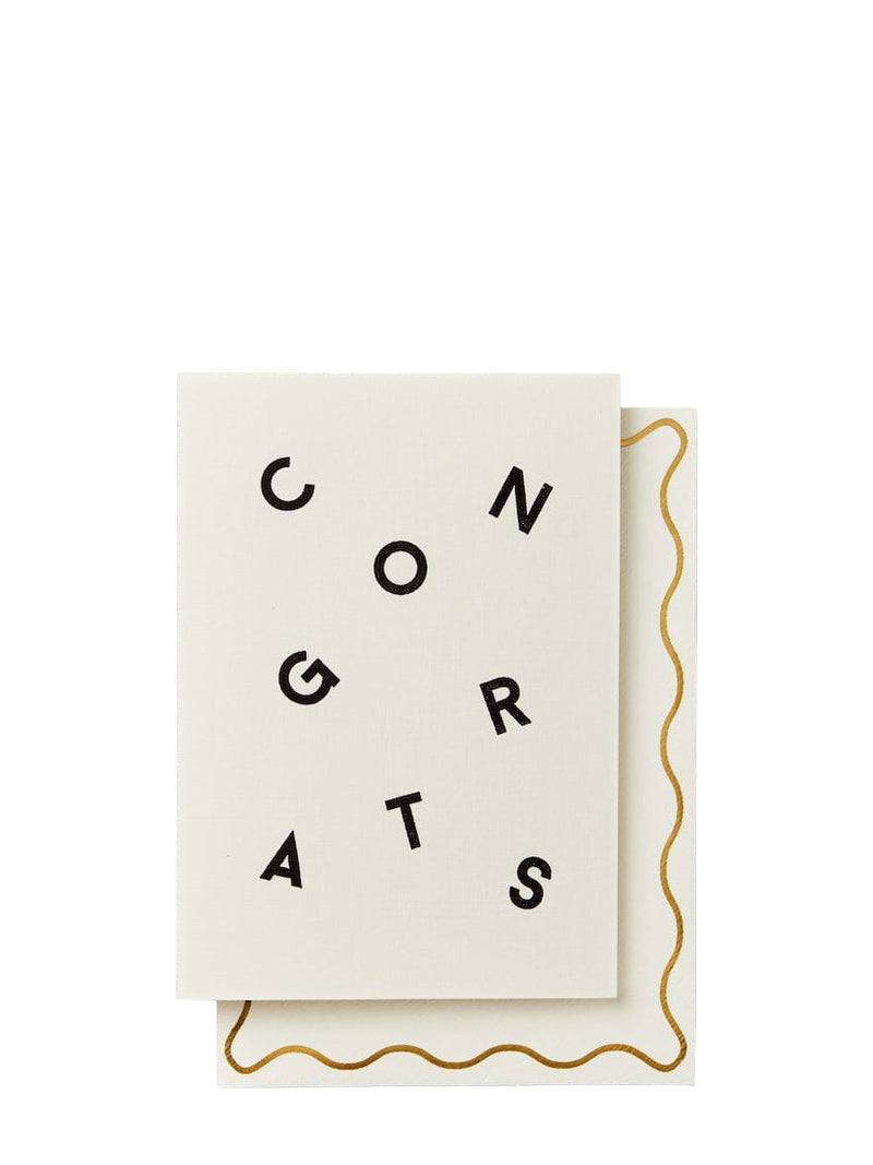 Greeting card with 'CONGRATS' text on a white background