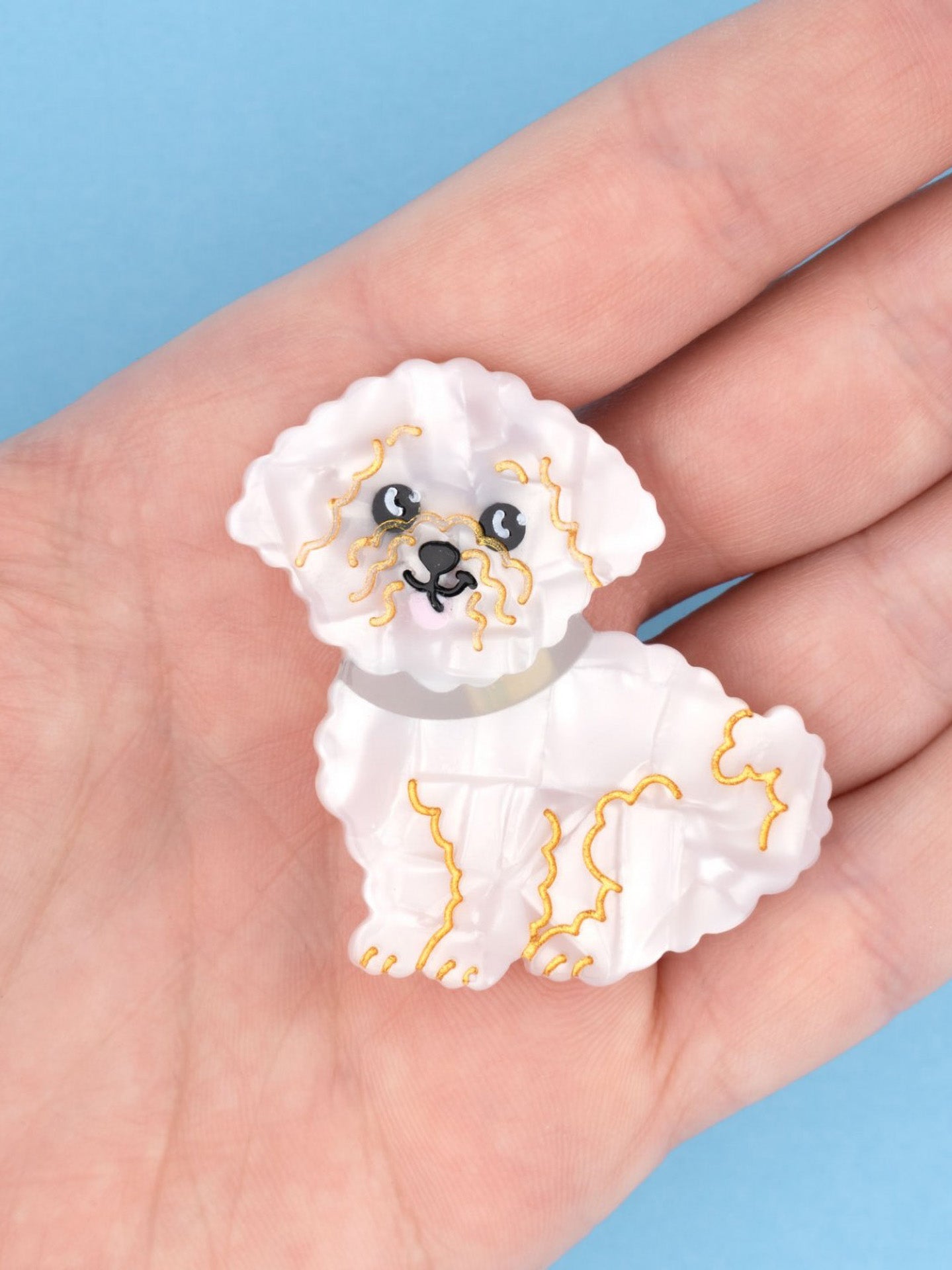 Bichon hair barette clip