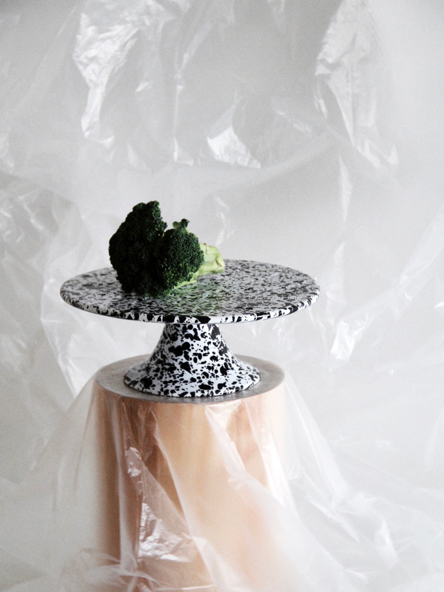 Cake Stand, Black or Blue Splatter