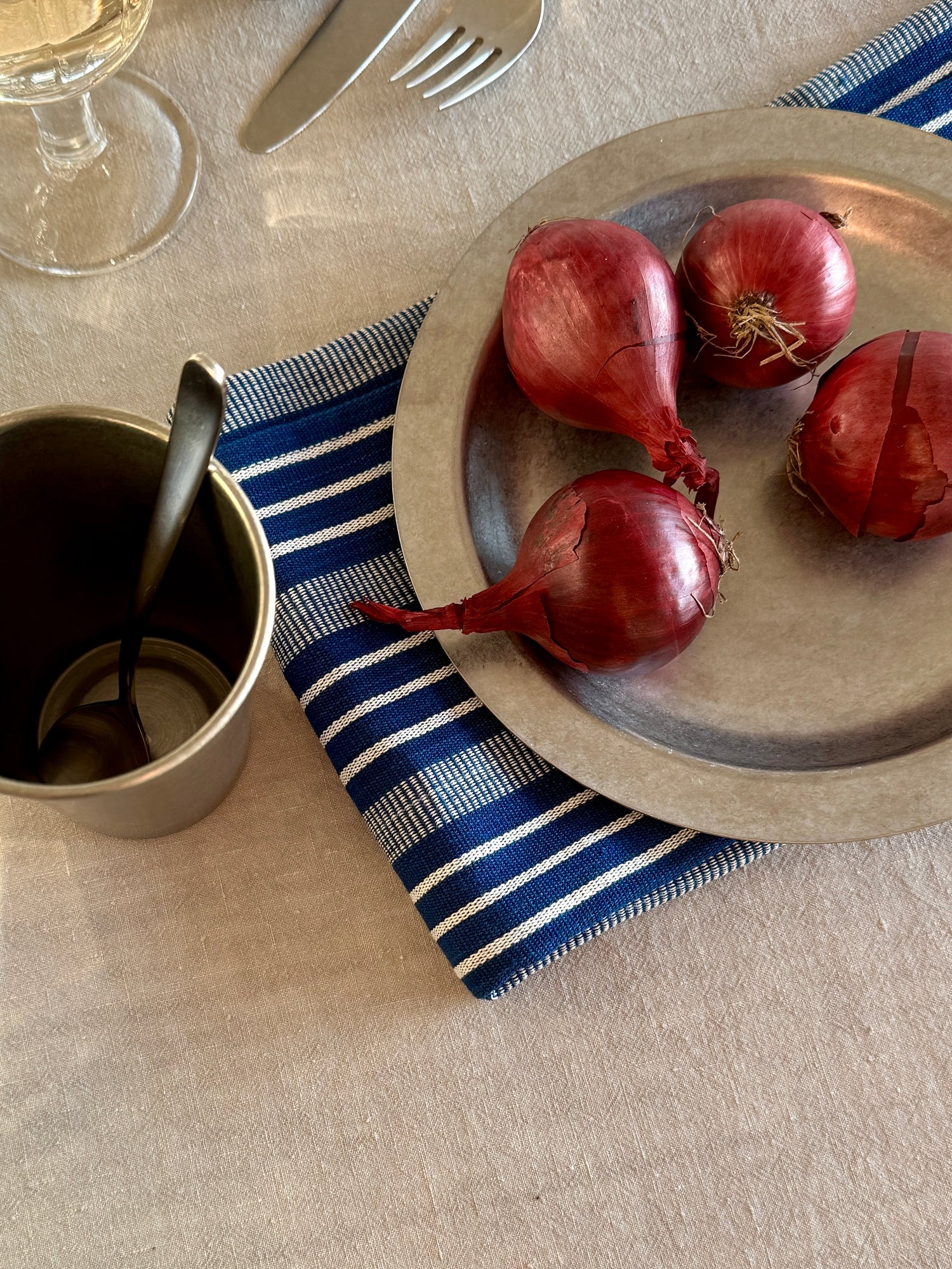 Cotton Kitchen Towel no 5, dark blue