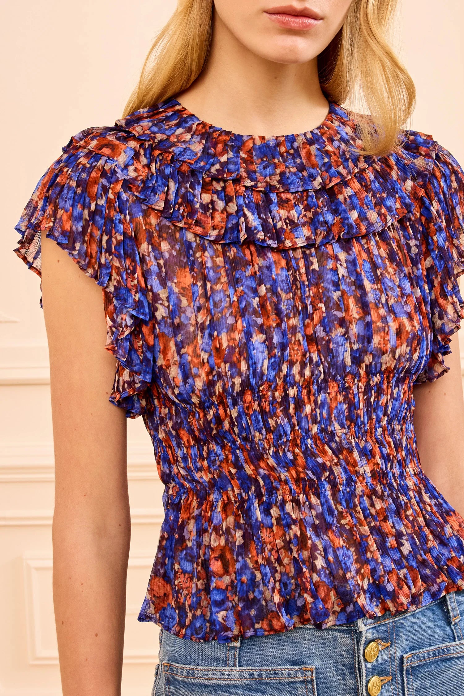 Athene silk top, violet