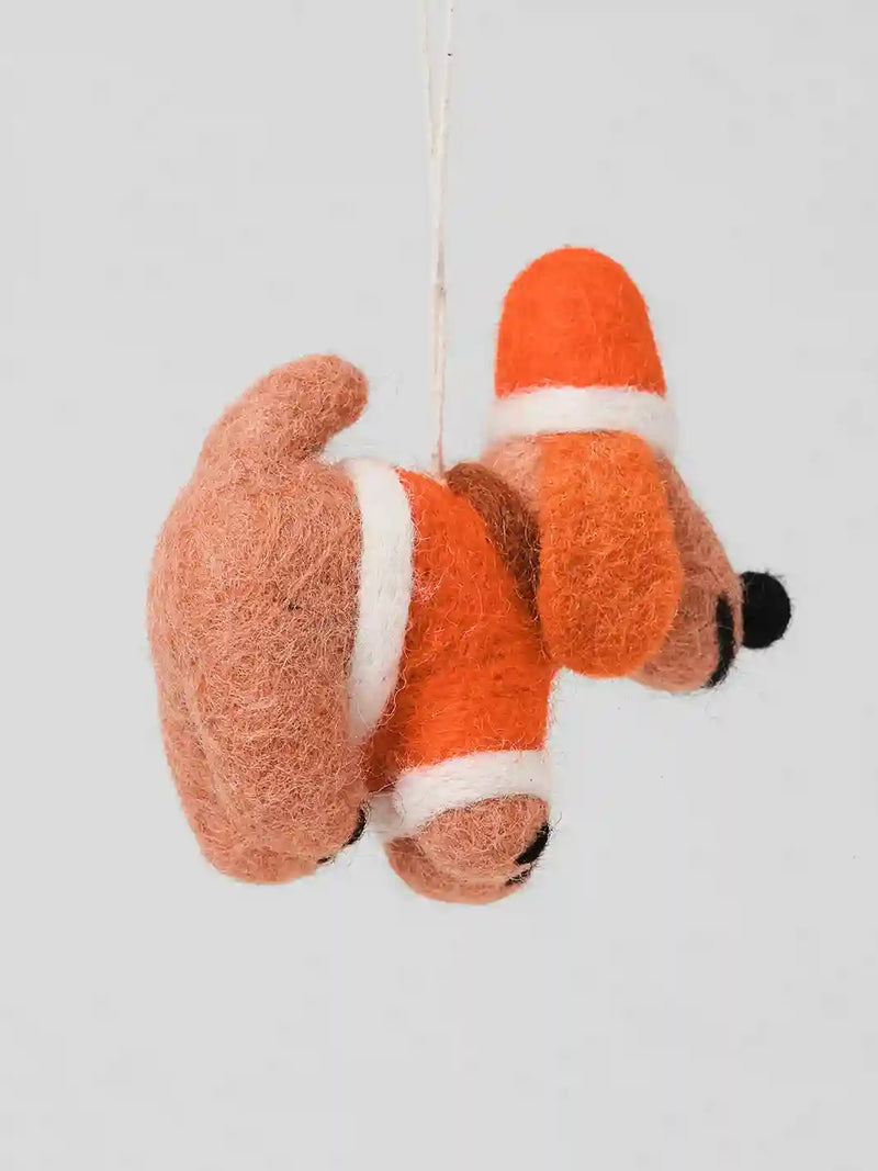 Jeff jingle dog felt ornament