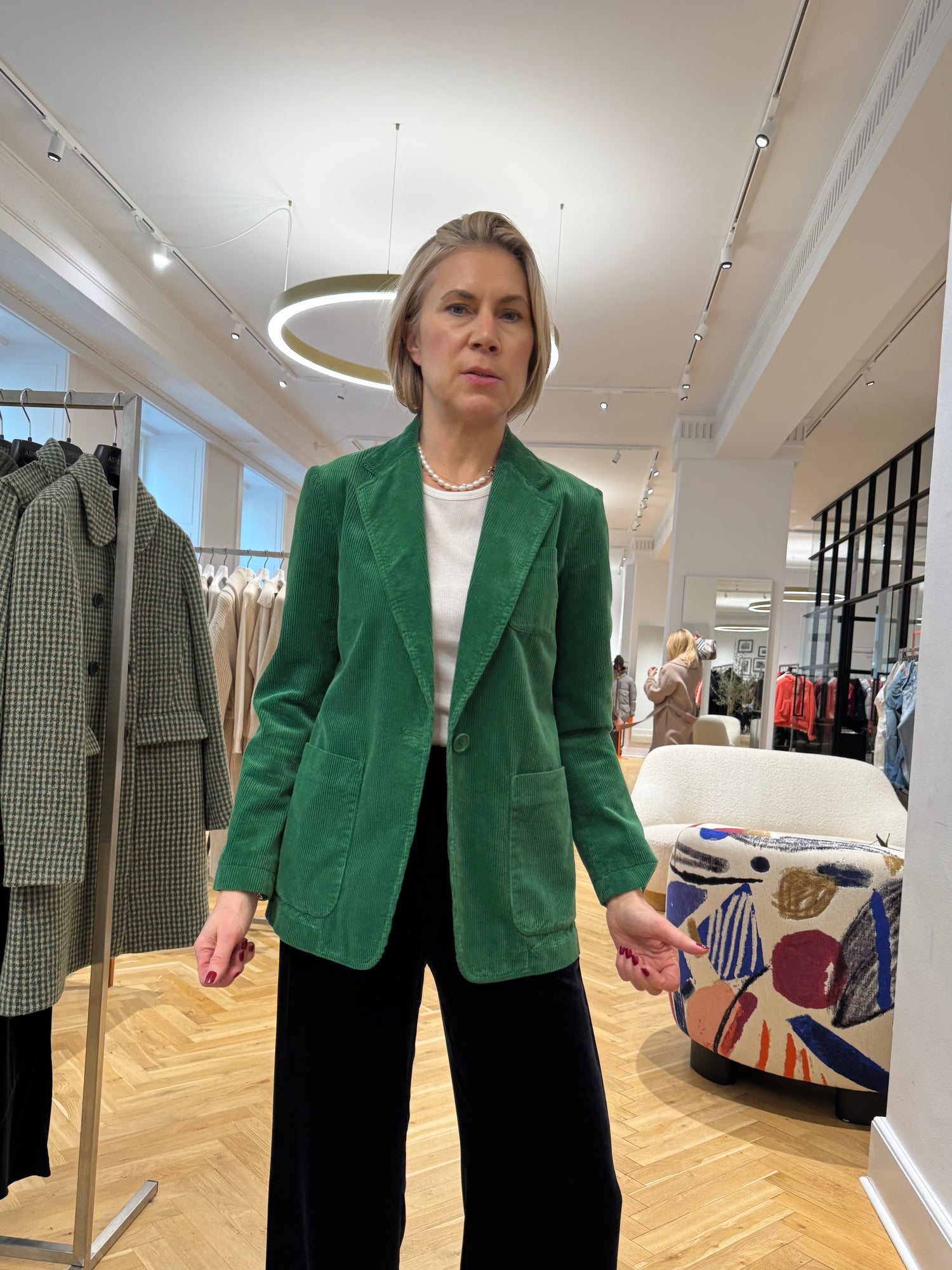 Velvet jacket, emerald green