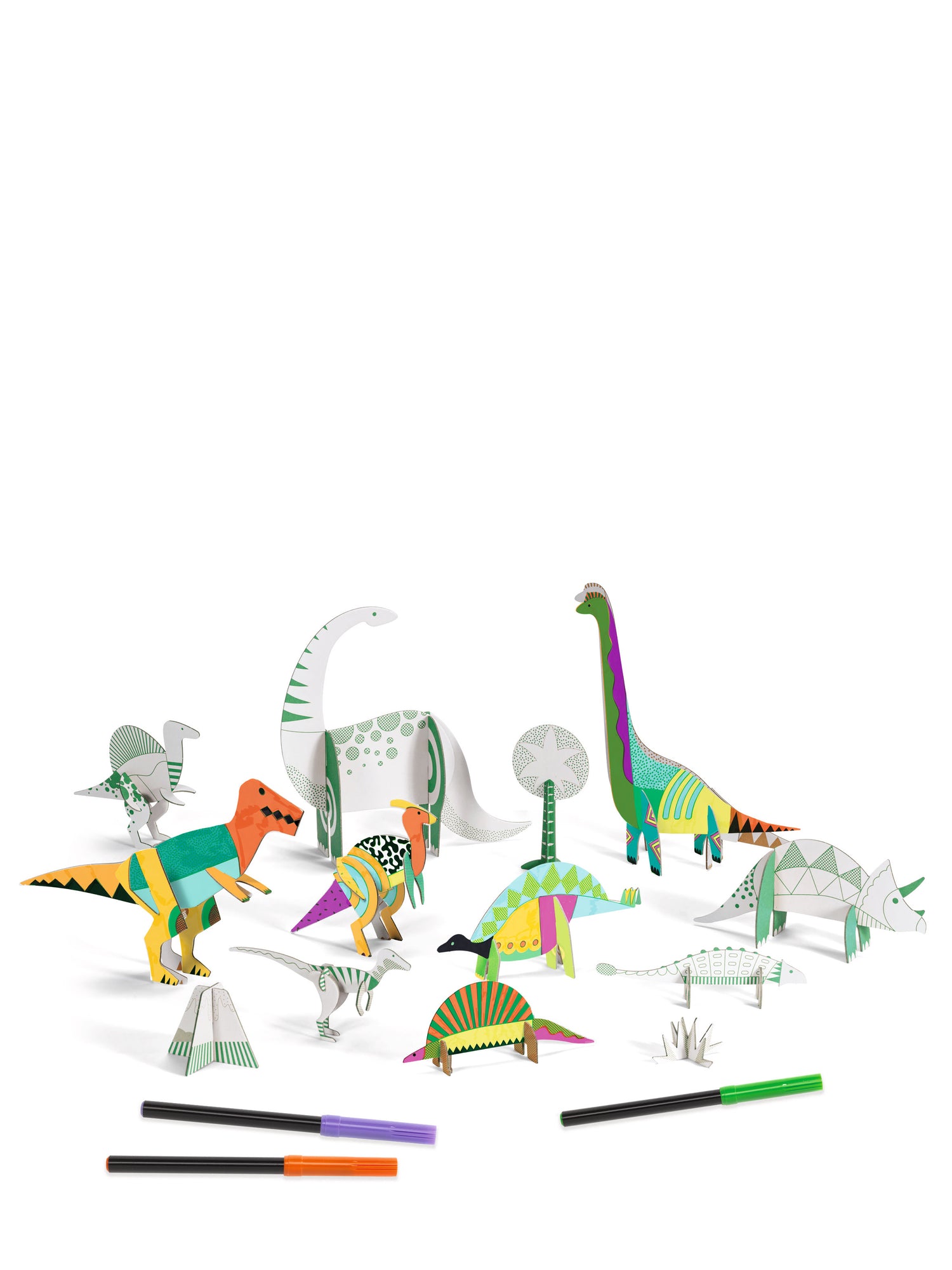 Dinosaurs to color, assemble and play