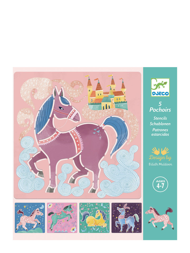 Stencil set Horses
