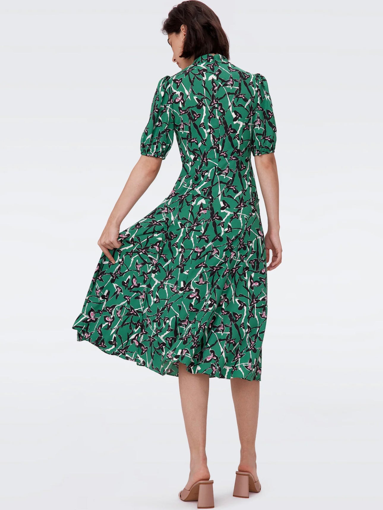 NELLA DRESS, CLOVER TWIGS GREEN