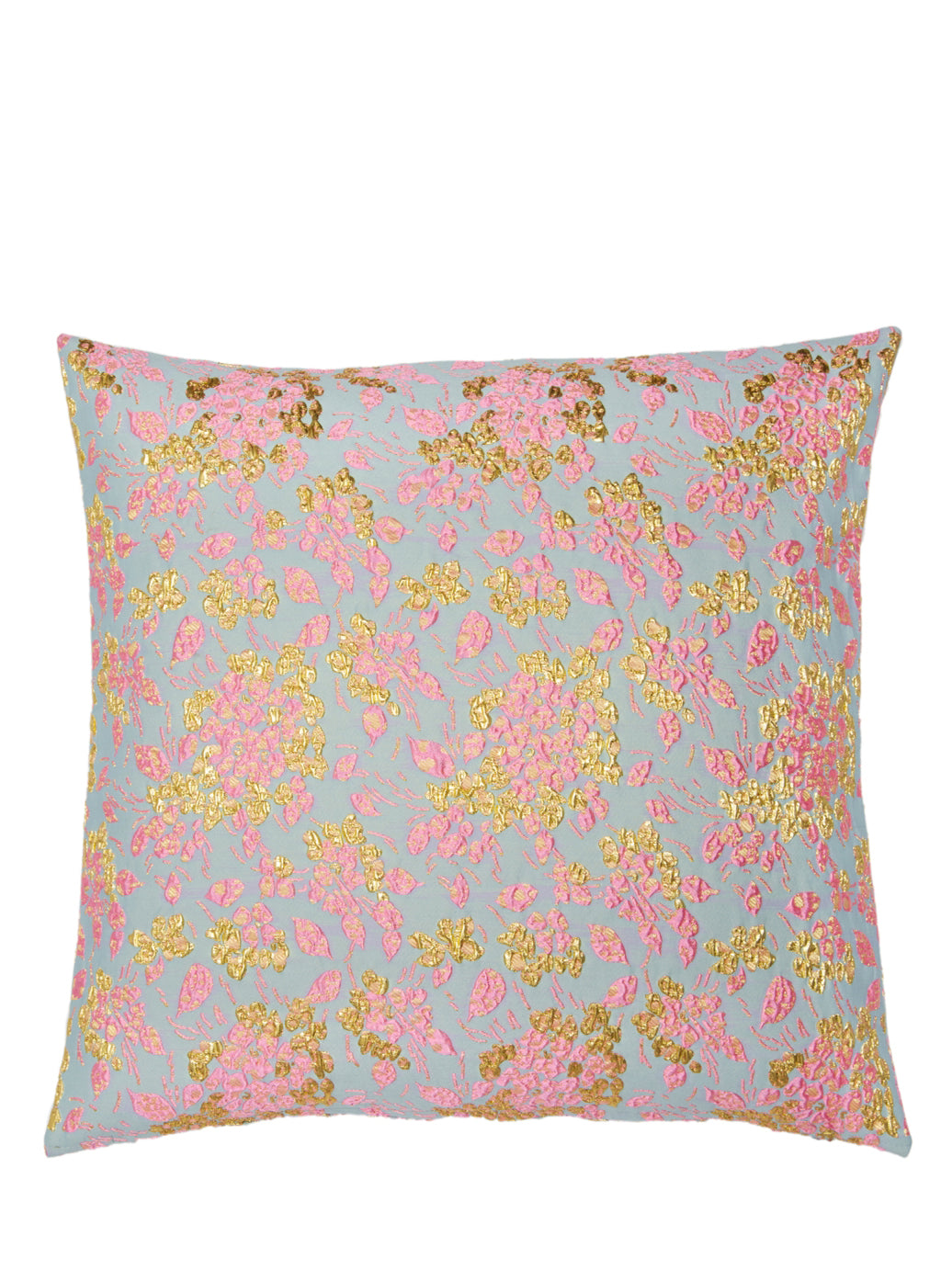 Floral jacquard cushion (50x50 cm), multicolour & lurex