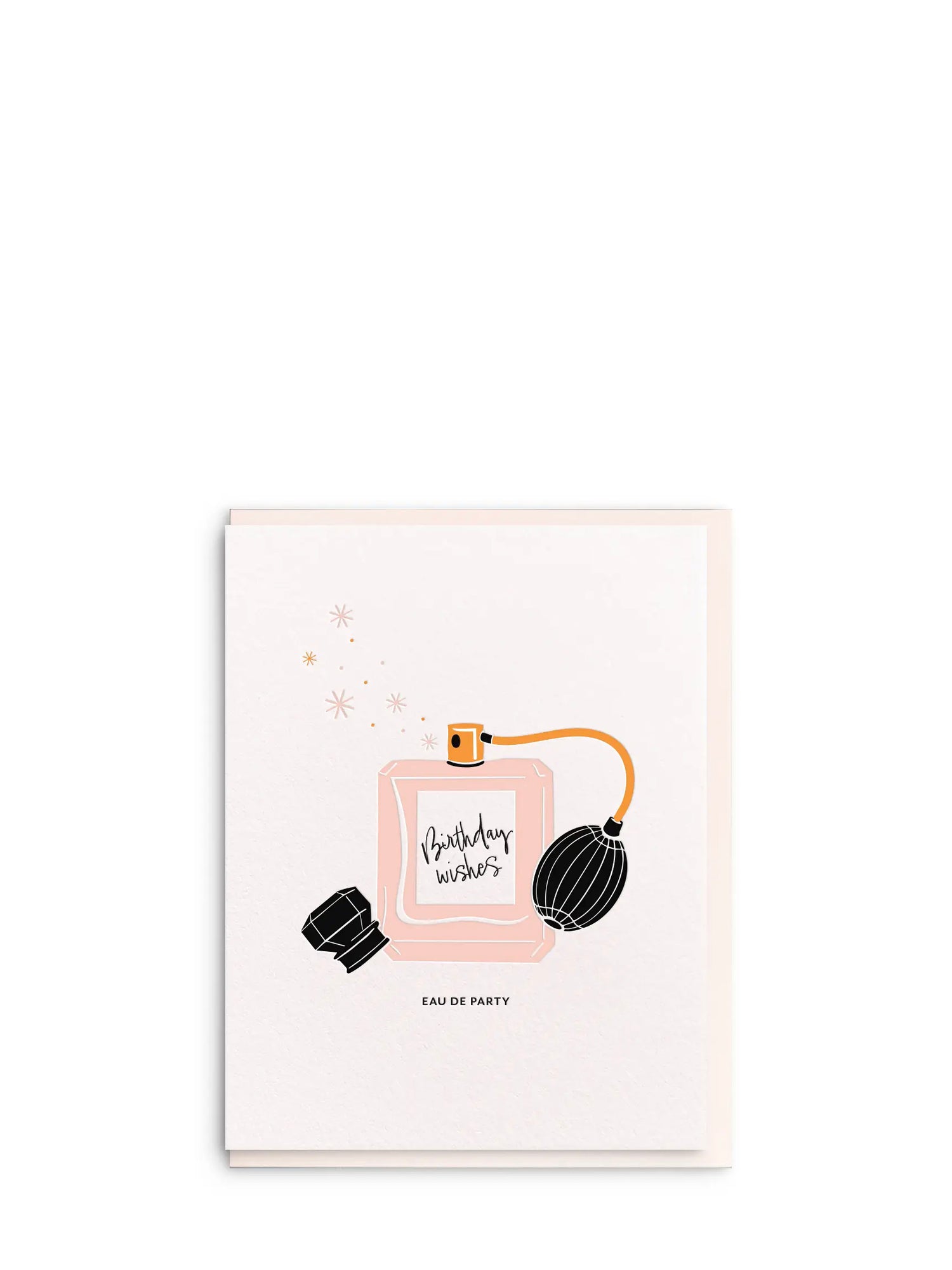 Perfume eau de party, birthday card