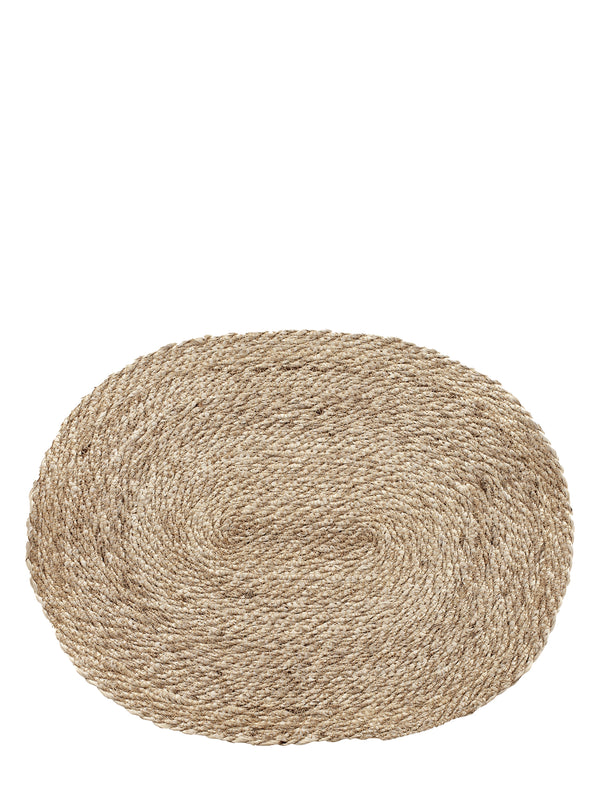 Oval twist placemat Elin, natural grey