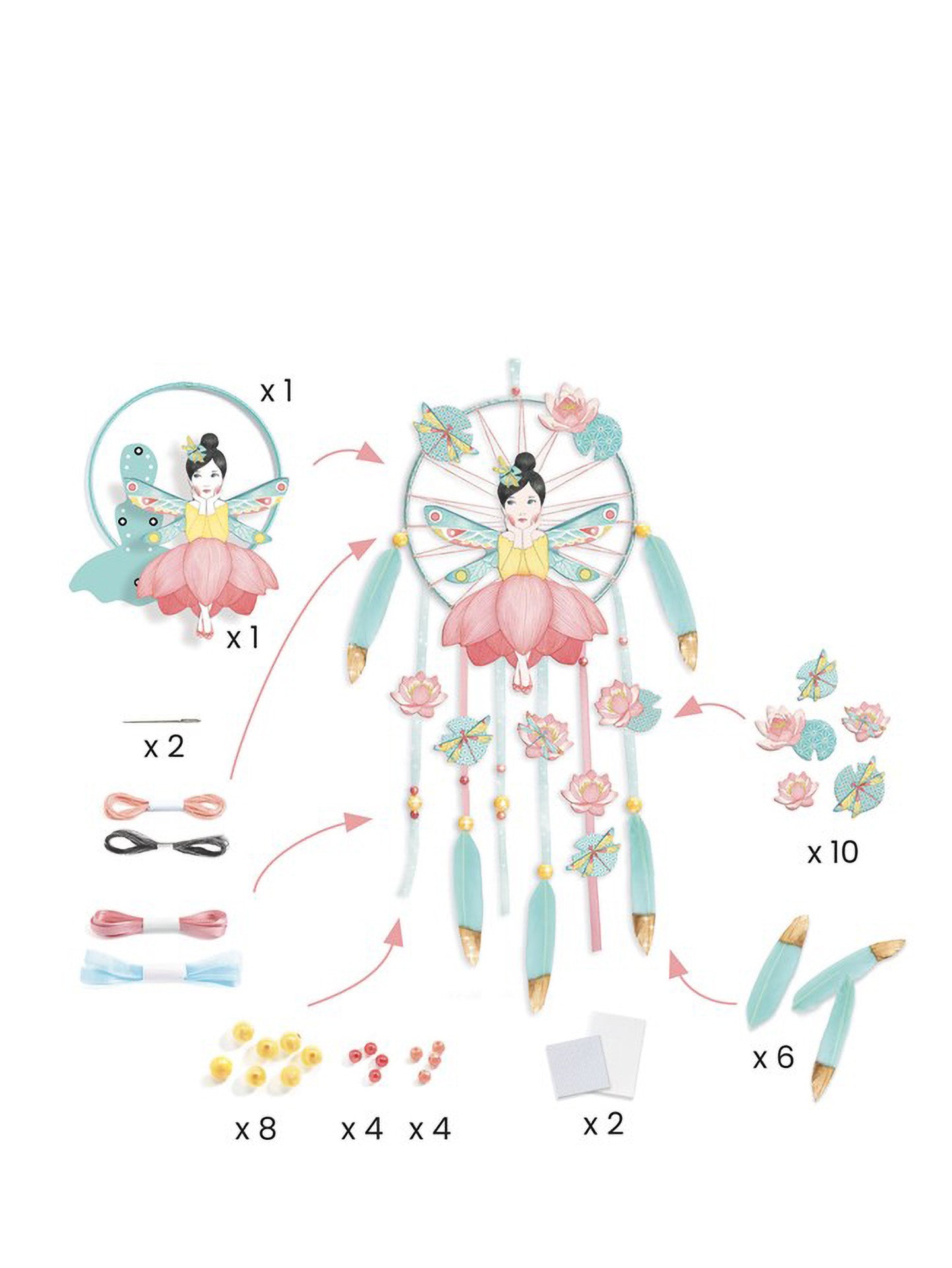 DIY set dreamcatcher Arle Cat or Lotus Fairy