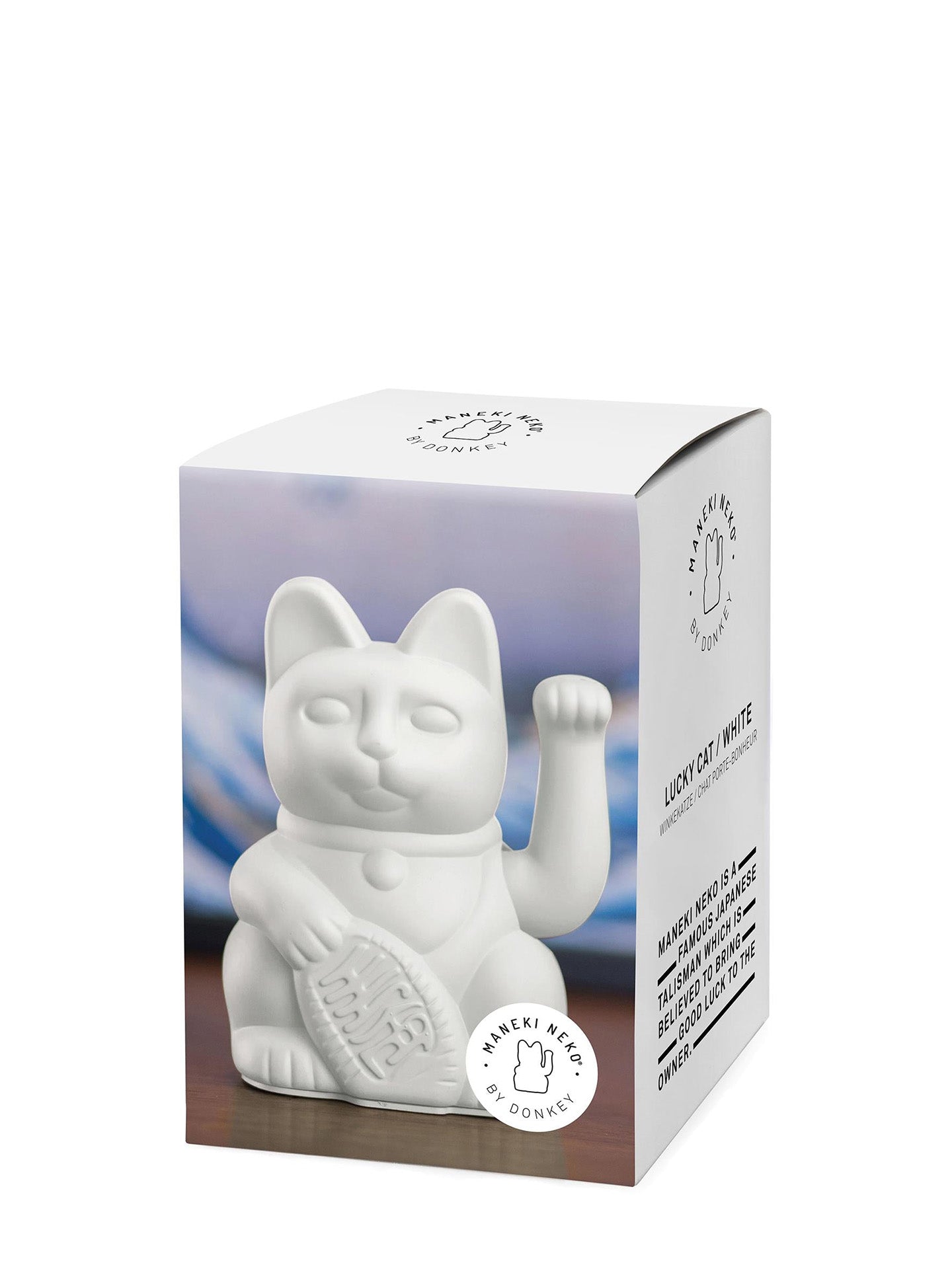 Waving Lucky Cat, White (Peace)