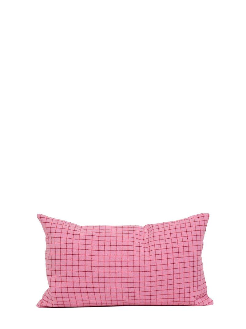 Maj grid eco small cushion cover, pink/red (30x50 cm)