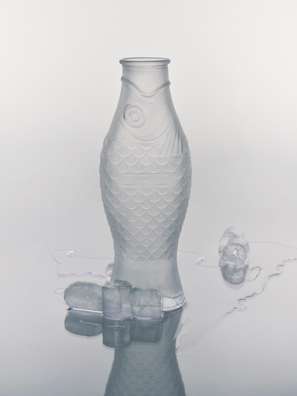 Fish & Fish bottle, frosted white