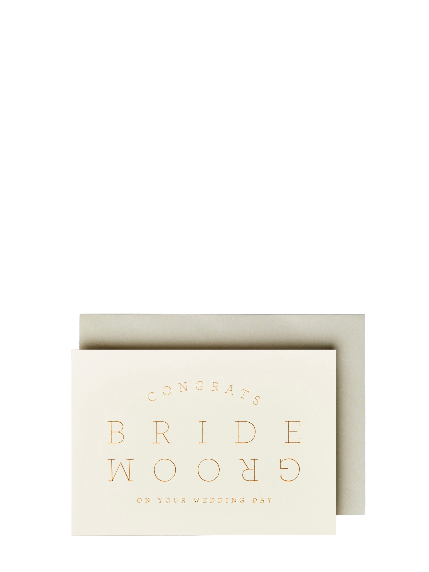 Extract letters bride & groom gold-ivory wedding card