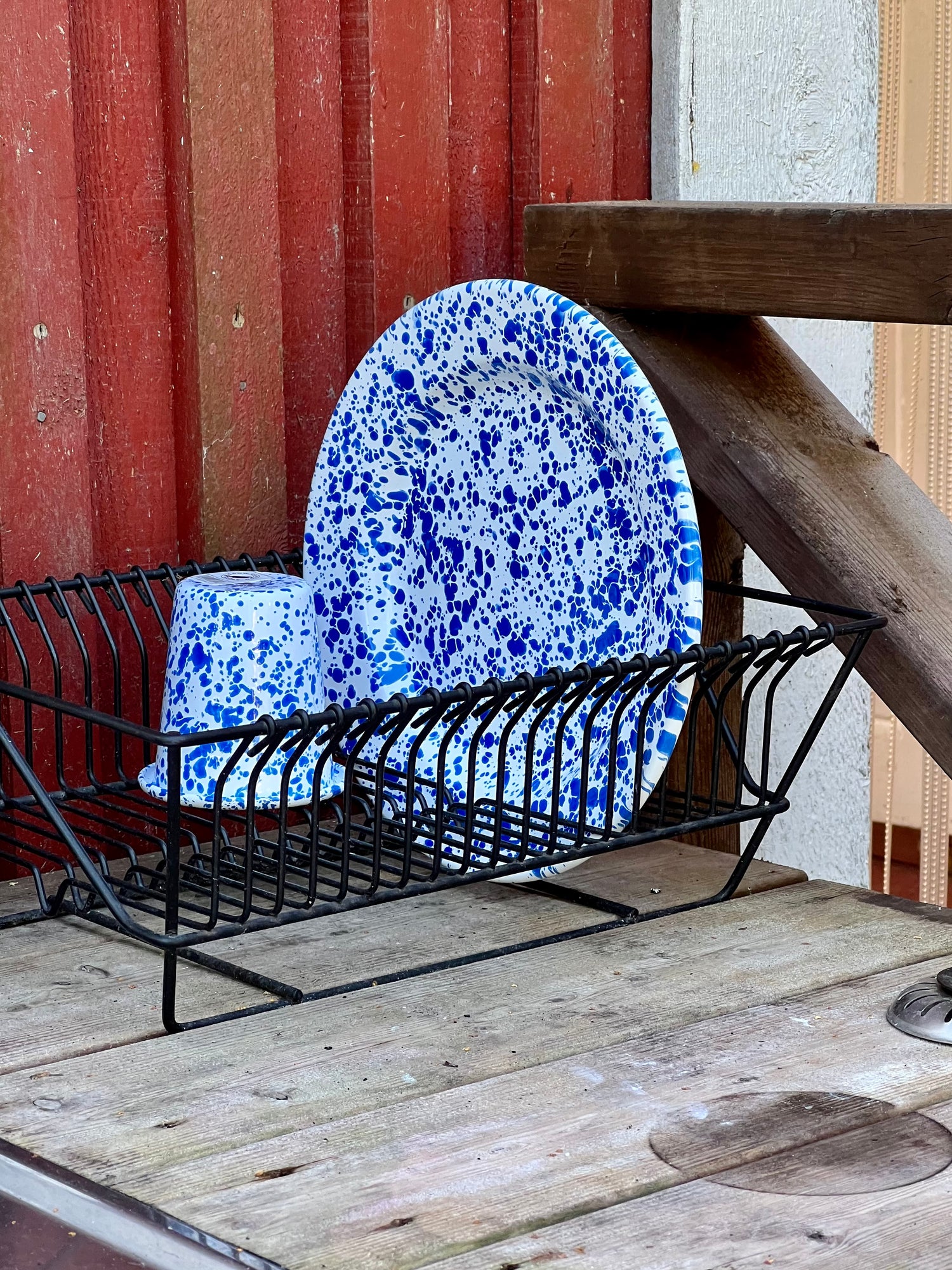 Dinner Plate, blue splatter